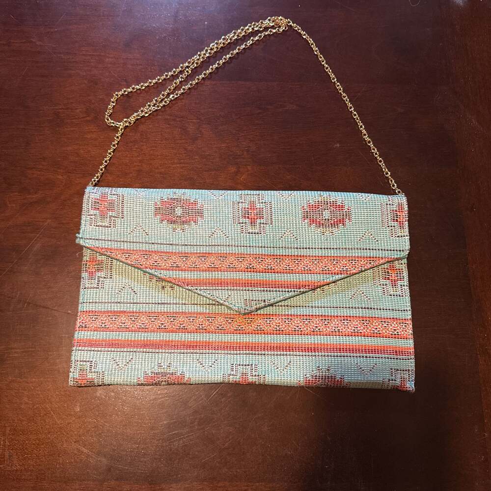 Francesca's Tribal Clutch with chain purse